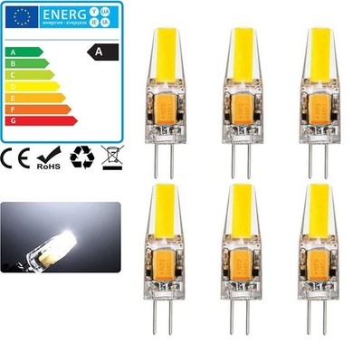 6x G4 LED COB 6W Stiftsockel Leuchtmittel kalt weiss Dimmbar AC / DC 12V
