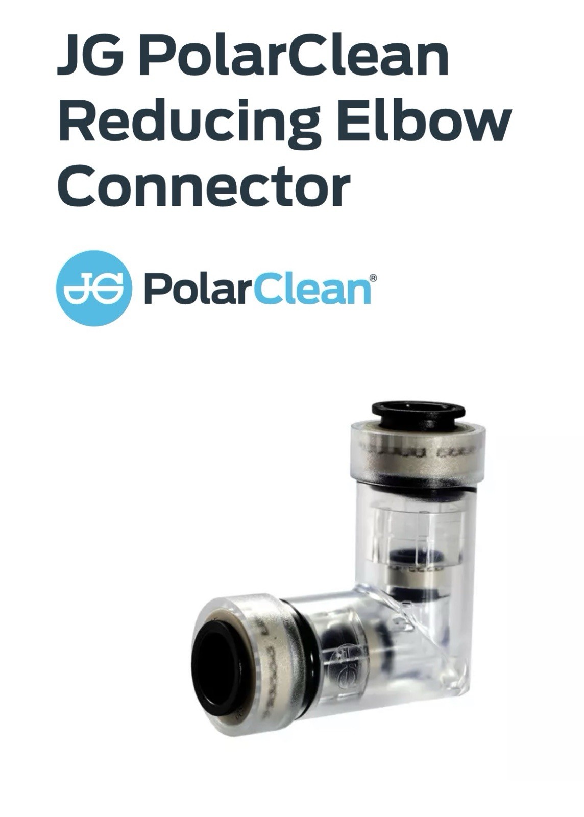 John Guest PolarClean Reducing Elbow Connector - 18mmx 3⁄8″ ×8mm- Coaxial Cooler