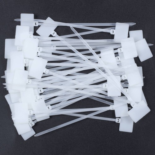 50 pièces étiquette d'attache de câble en nylon autobloquante garniture de fermeture à glissière étiquette de ligne d'emballage B4K46862 - Photo 2/8