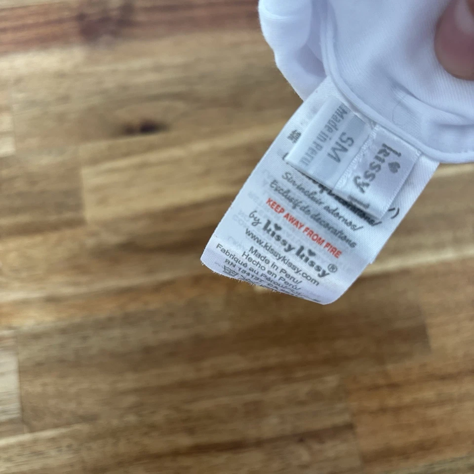 Sombrero Kissy Kissy Bebé Blanco Pima Algodón Rosa Flor Bordado Talla Pequeña Clásico Foto 4 de 4