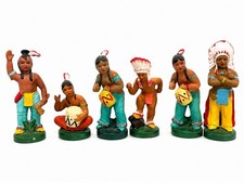 Vintage Japan Native American Indian Ceramic Figurine Set Tribco 6pc