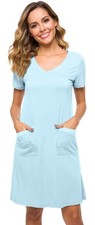 Soft Nightgown for Women Short Sleeve Sleep Shirts Plus Size Ladies Sleepwear...
