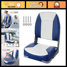 Folding Boat Seat 18.9" Low Back, Thick Sponge Padding, Foldable Captain Chair f