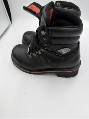 Harley-Davidson Boots 7.5 black leather logger Ladson lace waterproof bar D87103