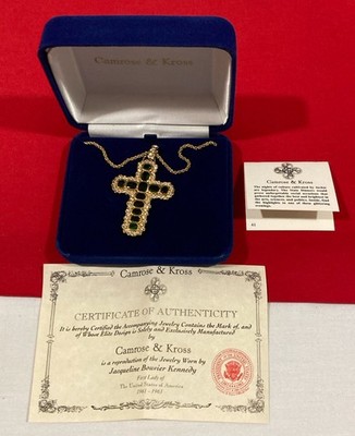 Camrose & Kross JBK Jacqueline Kennedy Cross Pendant Necklace NEW CIB IN BOX