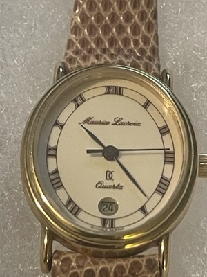 Maurice Lacroix Vintage Swiss Watch   Elegant Gold Tone Roman Dial Date   Luxury