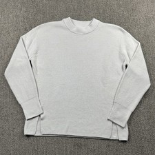 Lululemon Womens 6 Merino Wool Blend Ribbed Crew Neck Sweater Pullover Ivory