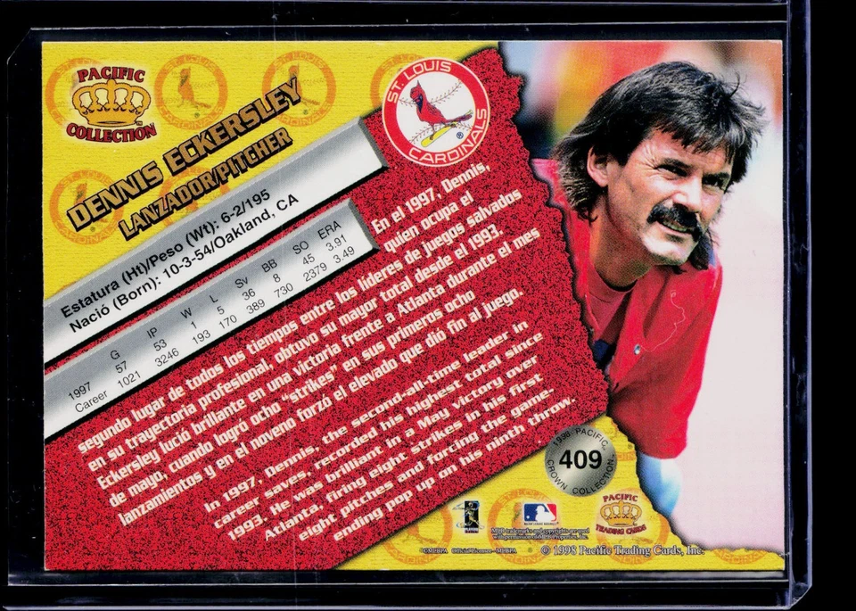 1998 Pacific #409 Dennis Eckersley - Image 2 of 2