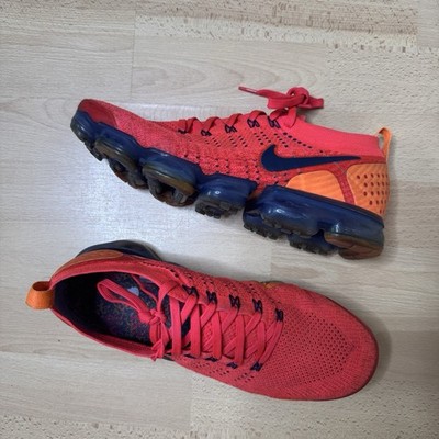 Nike Air Sneakers Men's 11.5 VaporMax 2 Flyknit Red Orange Spiderman AR5406-600