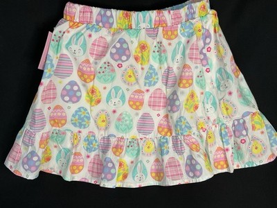Gymboree Spring Celebrations Skort All Over Easter Egg Print Bunny Chicks 10 NWT