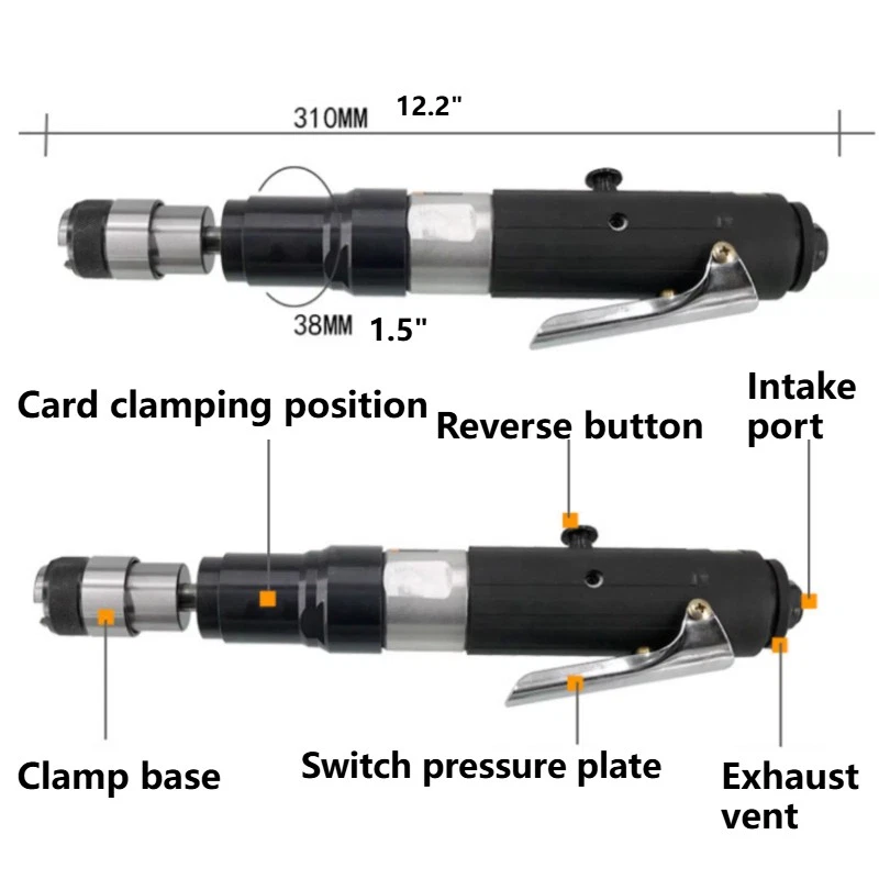 M3-M12 Pneumatic Tapping Motor 38mm 400rpm for Pneumatic Tapping Machine New - Image 4 of 4