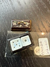 Dollhouse Miniatures Asian Display Box Inkwell Dice