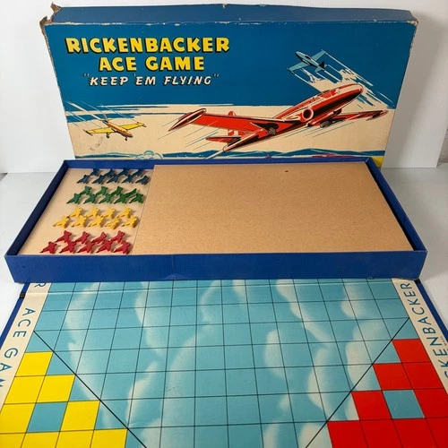 Vintage 1946 Rickenbacker Ace Game Airplane Combat Milton Bradley Complete
