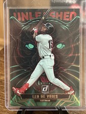2025 Panini Donruss Baseball Leo De Vries SP Unleashed Green Laser Padres #4