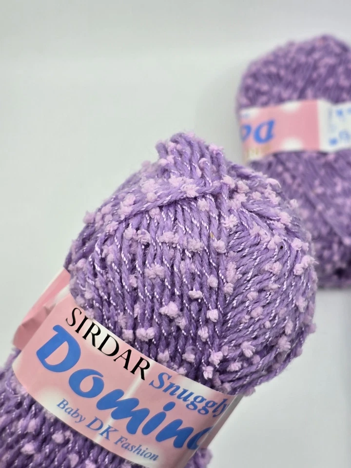 Lote de 6 madejas SIRDAR SNUGGLY DOMINO dk hilo lavable a máquina PÚRPURA lavanda Foto 3 de 4