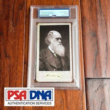 CHARLES DARWIN Autograph Cut Signature CDV Photo Signed * Evolution * PSA