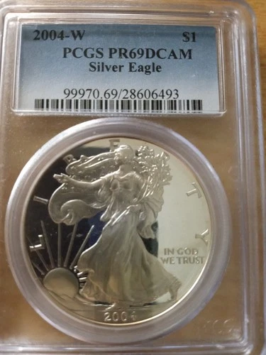 2004-W American Silver Eagle PCGS PR69 DCAM