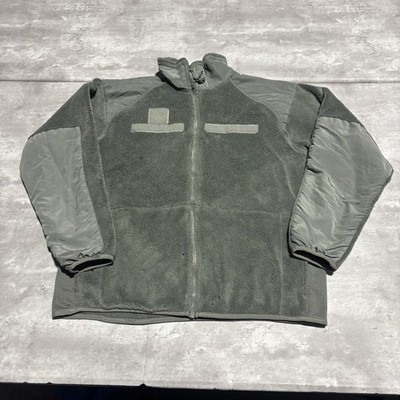 Cold Weather Fleece Jacket Men's Medium Green Zip Polartec Polyester Gen 3 A55*