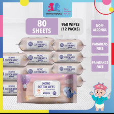 12 packs 960 pcs safe for Baby Wet wipes No alcohol and fragrance skin-friendly