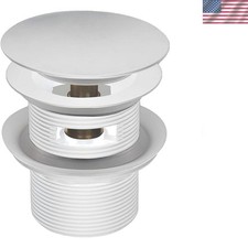 Luxury White Pop-Up Drain with Stainless Steel Overflow   Easy Installation