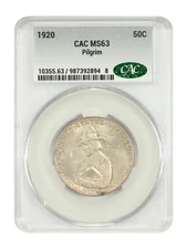 1920 50C Pilgrim CACG MS63 - Classic Silver Commemorative