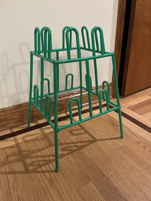 Vintage Yaffa Basic Line Plastic Shoe Storage Rack Retro Modern 1980s Green MCM