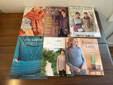 Knitting Designs Patterns Instructions Books Lot of 6 Sweater, Lace 120 Projects