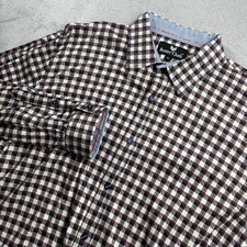 ButterCloth Shirt Mens XL Brown Check Long Sleeve Button Down