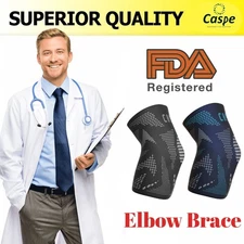 2X Elbow Brace Compression Support Sleeve Arthritis Tendonitis Reduce Joint Pain