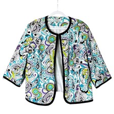 Dressbarn Womens Open Front Paisley Blazer Jacket 18/20 Artsy Geometric Vibrant