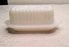 Vintage  Hazel Atlas Milkglass  Half Stick Butter Dish  Slight Scratches,  (116)