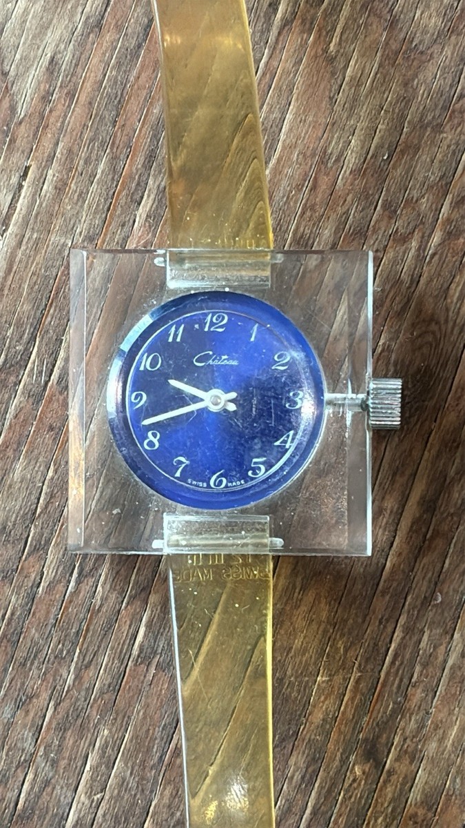 Vintage LEDA Swiss Made Lucite Retro Vintage Watch Wotania 