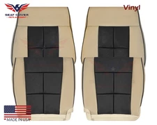 2007 - 2014 For Lincoln Navigator Left Right Syn. Leather Seat Cover Tan & Black