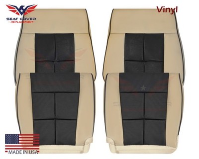 2012 2013 2014 For Lincoln Navigator Front Syn. Leather Seat Cover Tan & Black