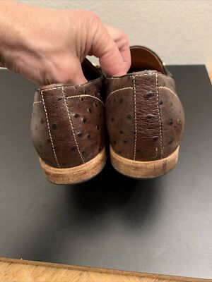 Donald j Pliner MORITZ Ostrich buckle brown loafer men display picture 1