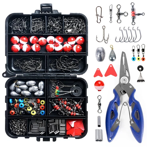 263pcs Fishing Accessories Kit Fishing Tackle Box W/ Tackle Included Sinker G0T6