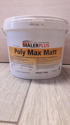 6 /L Maler Plus Poly Max Matt 5L Latex Farbe Innen Wand Raufaser Renovier(A1335)