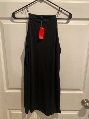 New Women’s Forever 21 Stretch Black Bodycon Tank Top Dress String ...