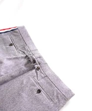 $3,200 THOM BROWNE - Gray CASHMERE Flannel Dress Pants Side Tab Pants- (SZ 3) 35