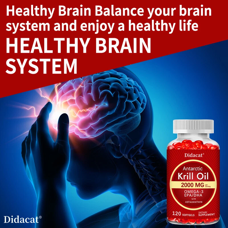 Antarctic Krill Oil 2000mg Softgels | Omega-3 EPA, DHA, with Astaxanthin - Image 3 of 4