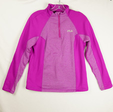 FILA Performance Running Women's Pullover Pink Black 1/4 Zip Size Sm