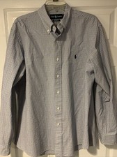 Men  s Ralph Lauren Long Sleeve Button Down Custom Fit Shirt 17 34-35