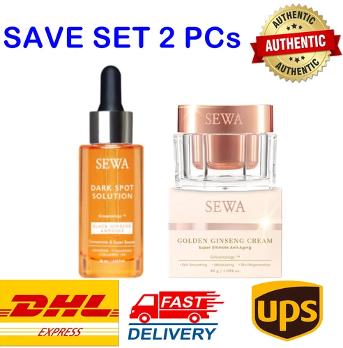SEWA Dark Spot Solution Black Ginseng Serum +JT Golden Ginseng Cream Sewa 1 SET