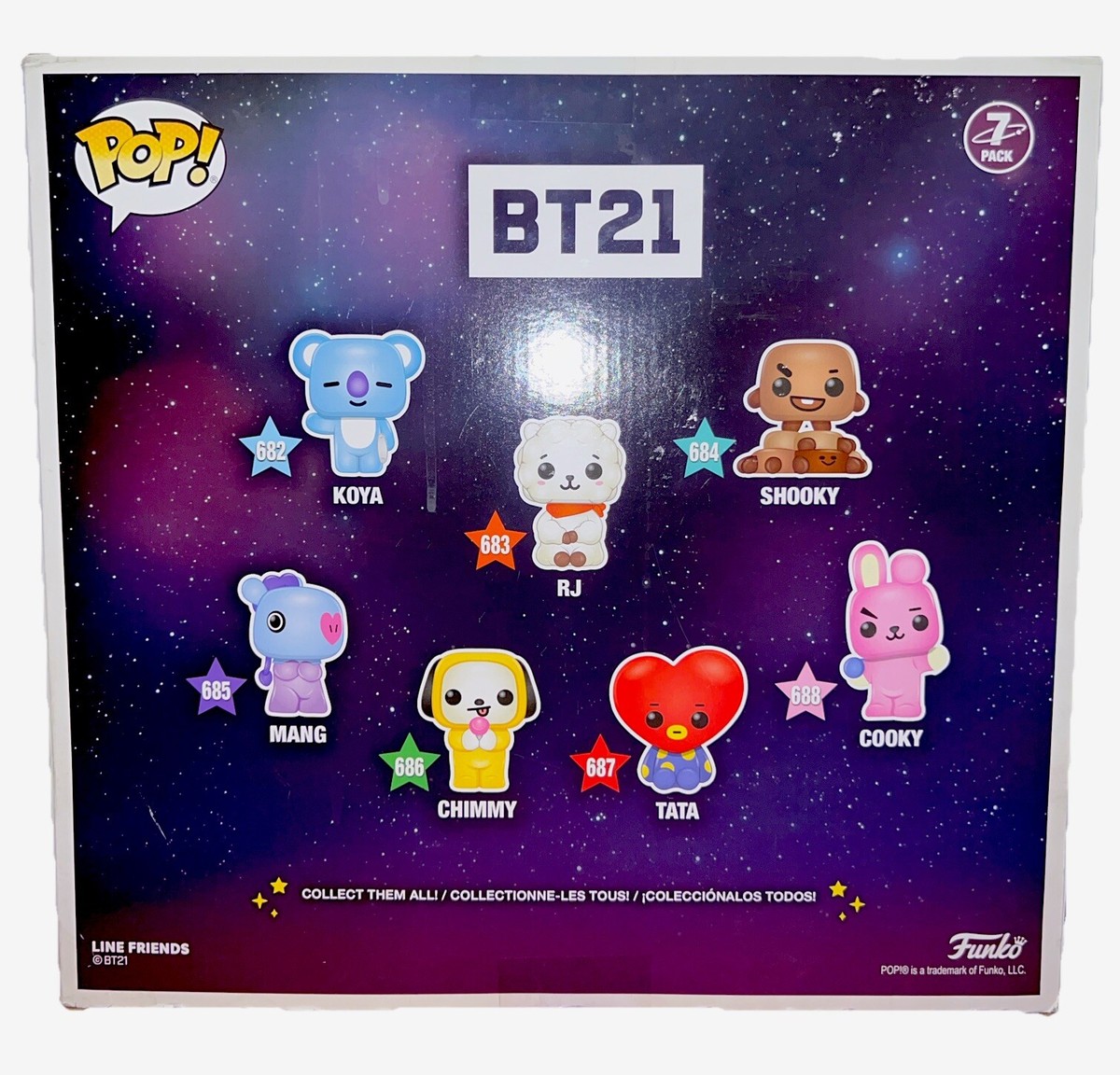 Funko Pop! Figures Exclusive BTS- BT21 7 Pack Set, Never