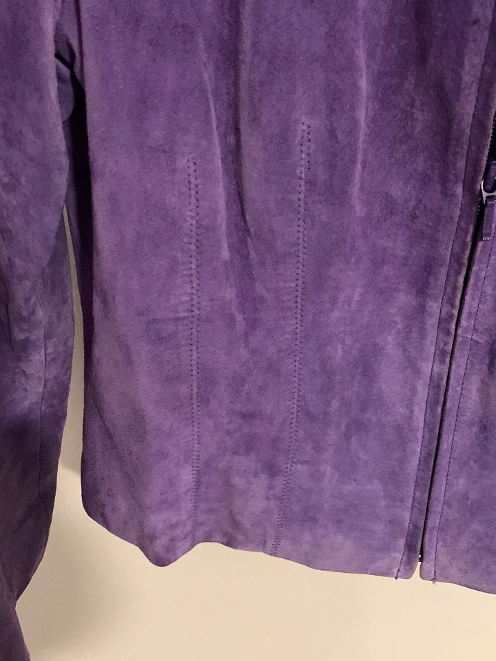 Women's 8 Revue Purple Suede Jacket - Image 4 of 4