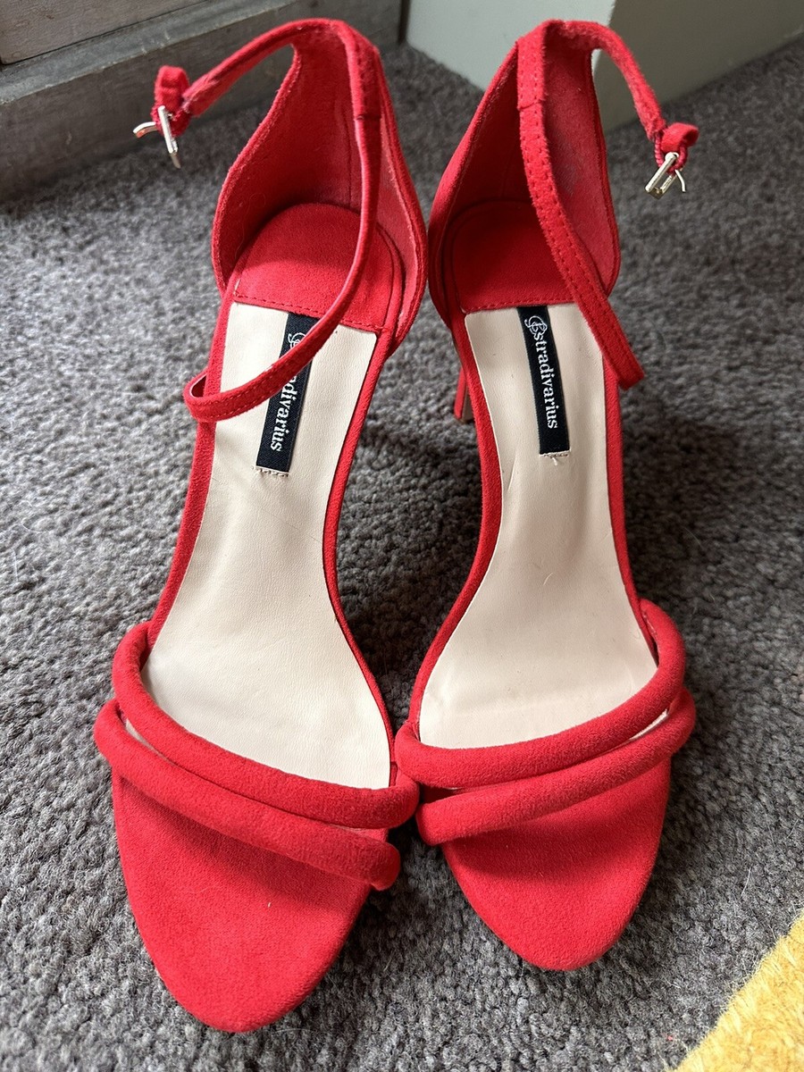 Stradivarius RED Heels Size Strap Bnwt Shoes UK