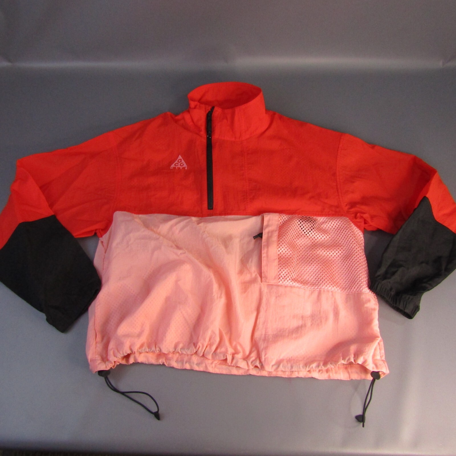 SACAI X NIKE Nike ACG Anorak Giacca Imballabile Donna Taglia M Habanero Rosso Cappotto Corallo Sbiancato