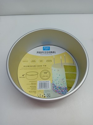 PME RND104 Eloxierte Aluminium Rundkuchenform 10 x 4 Zoll tief, Silver, 25.4 cm