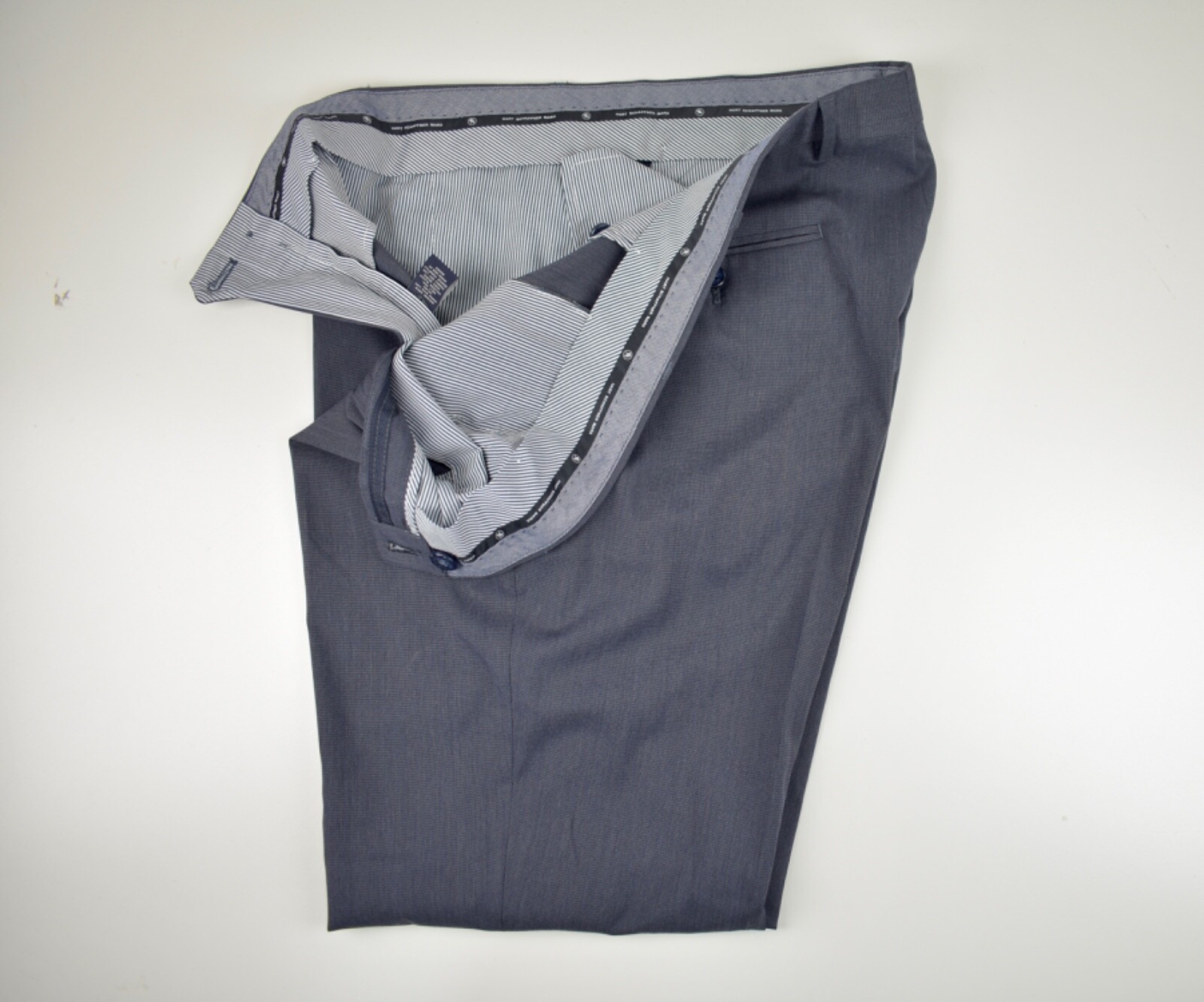 Hart Schaffner Marx Solid Gray Polyester Dress Fl… - image 3