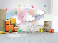 3D Cute Clouds B1030 Business Wallpaper Wall Mural Self-adhesive Commerce Amy